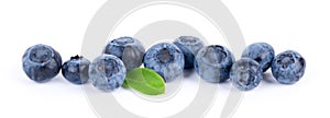 Blueberry on white background. Sweet fruits closeup