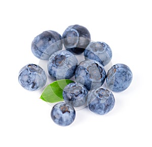 Blueberry on white background. Sweet fruits closeup