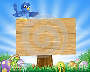 Bluebird Easter cartoon background