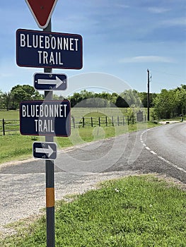Bluebonnet Trail Sign in Ennis, Texas