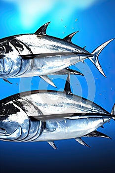 Bluefin Tuna Animal. AI Generated.