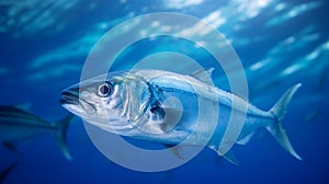 Bluefish in the blue sea photo