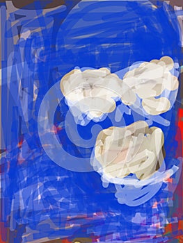 Bluemask face scribble