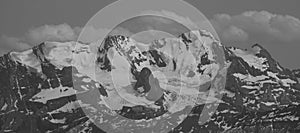 Bluemlisalp Range in black and white
