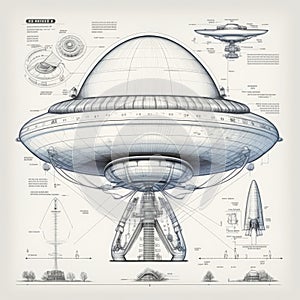Blueprint of an alien spacecraft