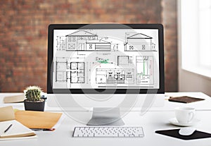 Blueprint Architect Construction Project Sketch Concept