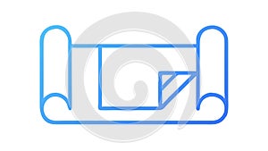 Blueprint Architectural Plan Scroll Icon, Design Construction, vector design Generative AI