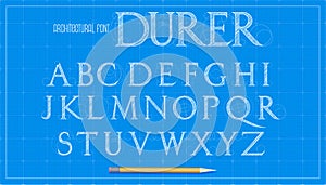 Blueprint architecture font.