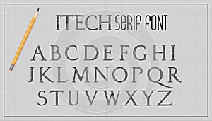 Blueprint architecture font.