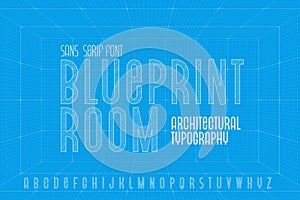 Blueprint architecture font.