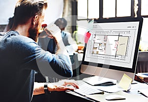 Blueprint Architecture Interior Design Structure Development Con