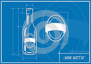 Blueprint Beer Bottle