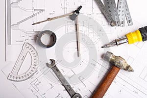 Blueprint for construction work