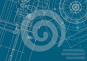 Blueprint. Corporate style. Mechanical instrument making. Technical