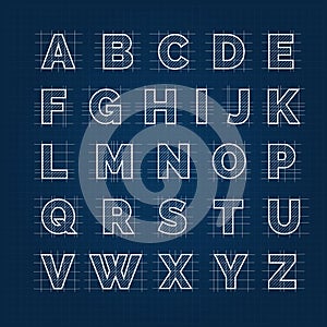 Blueprint drafting alphabet