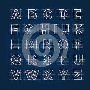 Blueprint drafting alphabet photo