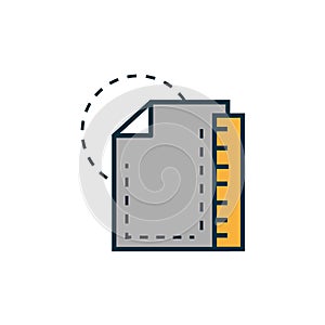 Blueprint with ruler work tools engineering icon