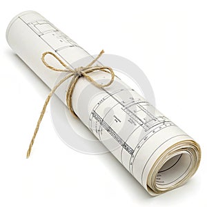 Blueprint Scroll isolated on white background