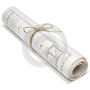 Blueprint Scroll isolated on white background