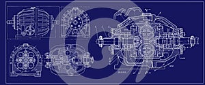 Blueprint, Sketch. Vector engineering illustration. photo