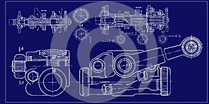 Blueprint, Sketch. Vector engineering illustration. photo