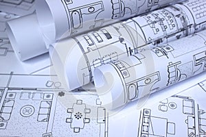 Blueprints for home, office photo