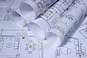 Blueprints for home,office photo