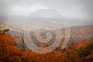 Blueridge Parkway Mountain Colorful View in Autumn
