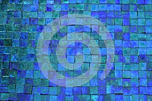 `The Blues` Abstract stained glass tile background