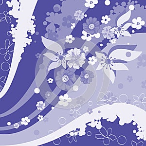 Blues Contemporary Floral Background paper