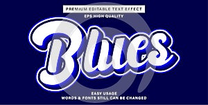 blues editable text effect style