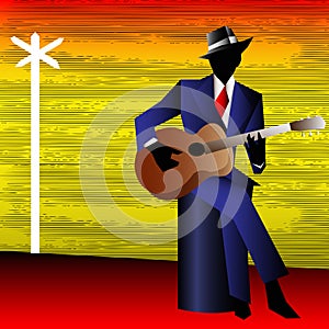 Blues Guitarist at the Crossroads