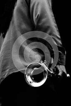 Blues musician with trumpet