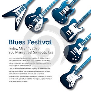 Blues themed music poster background