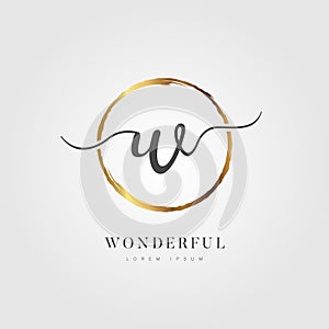 Initial Letter W Brush Logo Design