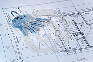 Bluetone keys over construction plans