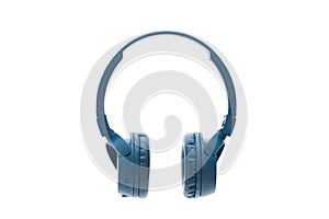 Bluetooth blue headphone on white background isolated