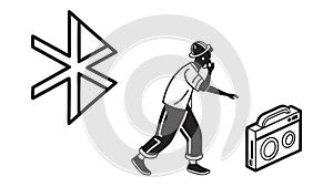 Bluetooth Device User, connectivity, wireless, vector design Generative AI