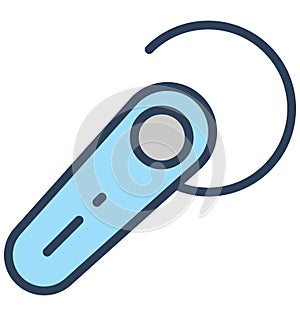 Bluetooth headset, handsfree connectivity Isolated Vector Icon That can be easily edited in any size or modified.