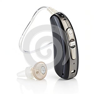 Bluetooth hearing aid isolated on white background