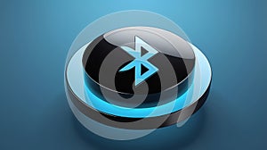 Bluetooth Icon Button on Blue Background