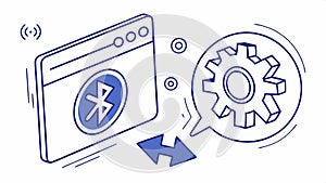 Bluetooth icon on screen, wireless device graphic vector design Generative AI