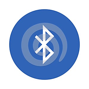 Bluetooth blue icon button