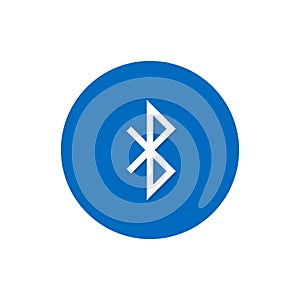 Bluetooth icon, Vector isolated connection sign on circle button, wireless technology concept