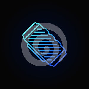 Bluetooth Speaker blue outline concept vector icon