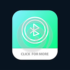 Bluetooth, Ui, User Interface Mobile App Button. Android and IOS Line Version