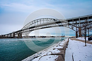 Bluewater Bridge International Crossing Between Sarnia Ontario Canada and Port Huron USA photo