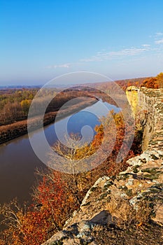 Bluff Overlooking Osage River in Autumn