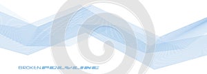 Bluish complicated polyline with moire effect. Vector graphics
