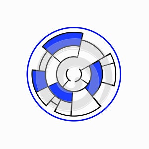 Bluish Geometric art composition in circle